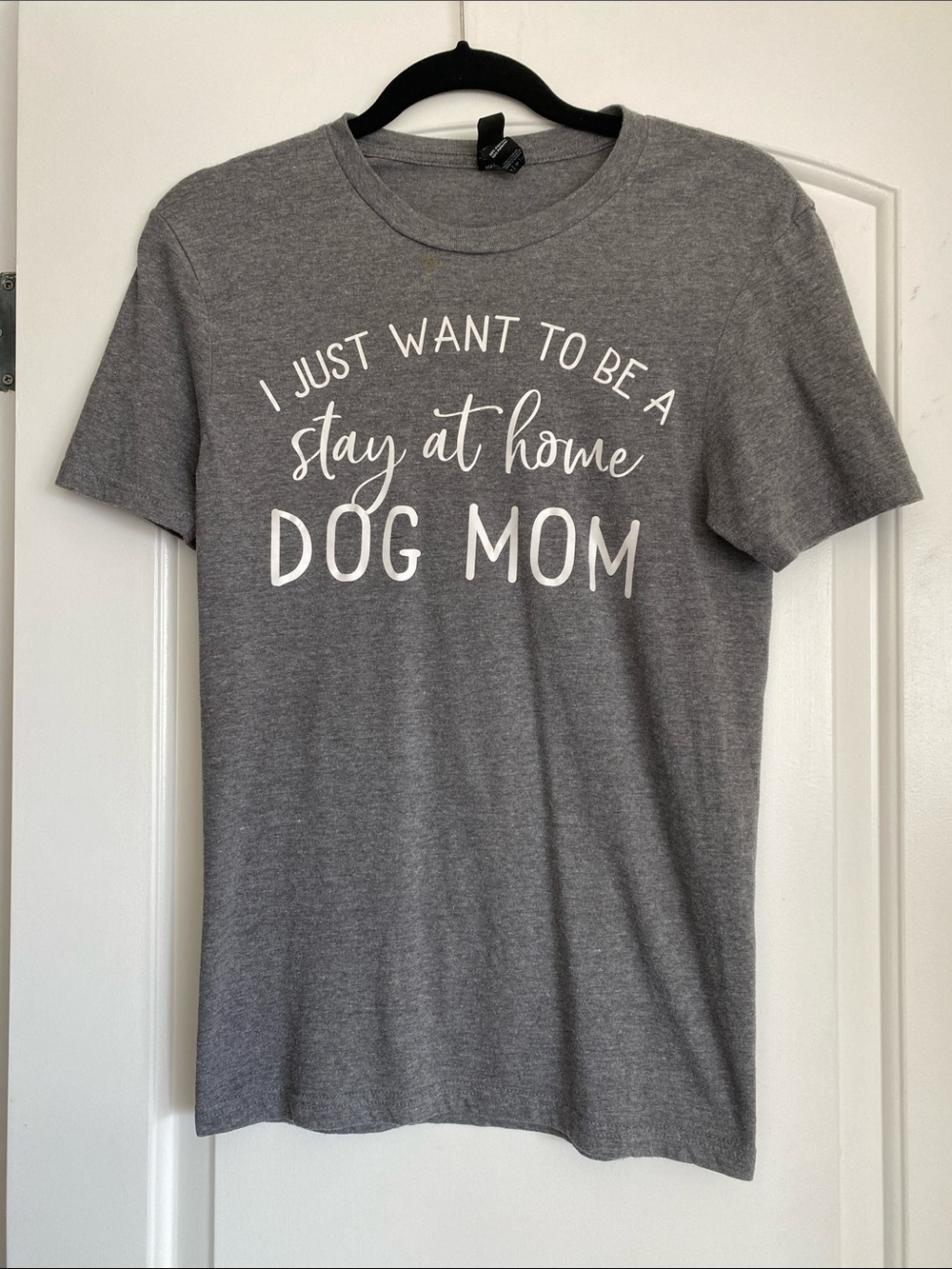 "I Just Want To Be A Stay At Home Dog Mom" T-shirt District Gray Women's XS